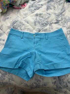 Lilly Pulitzer Bright Aqua Textured Bermuda Shorts
